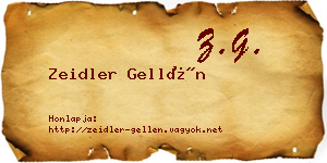 Zeidler Gellén névjegykártya